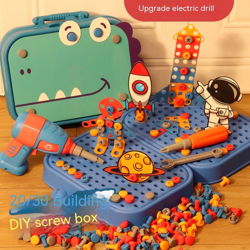 🔧 Electric Drill & Screwdriver Toy Set – 203-Piece STEM Building Kit for Kids