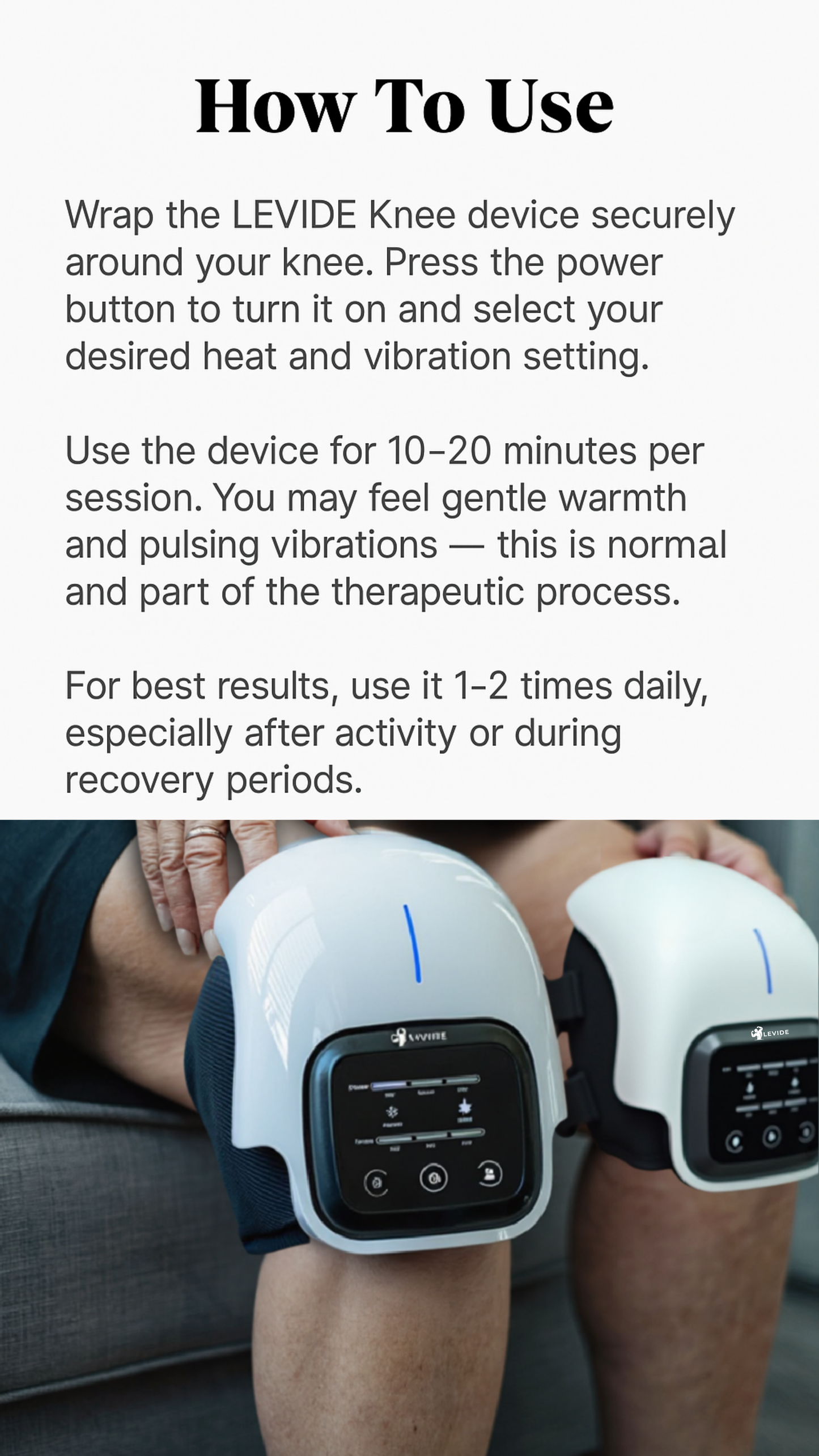 🔥 LEVIDE Vibration Hot Compress Intelligent Knee Massager – 3-in-1 Therapy for Pain Relief, Mobility & Recovery