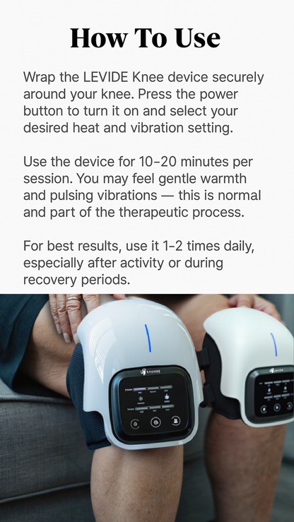 🔥 LEVIDE Vibration Hot Compress Intelligent Knee Massager – 3-in-1 Therapy for Pain Relief, Mobility & Recovery