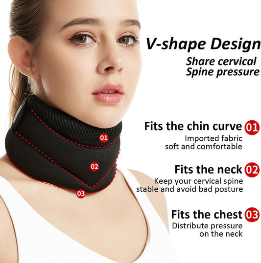 Adjustable Cervical Neck Support Brace - Soft Foam Collar for Pain Relief