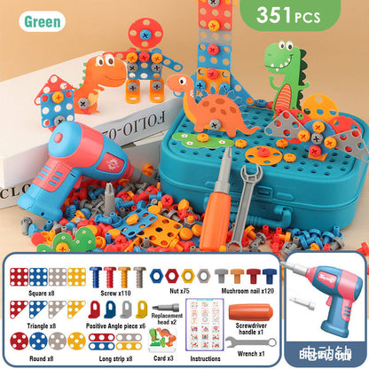 🔧 Electric Drill & Screwdriver Toy Set – 203-Piece STEM Building Kit for Kids